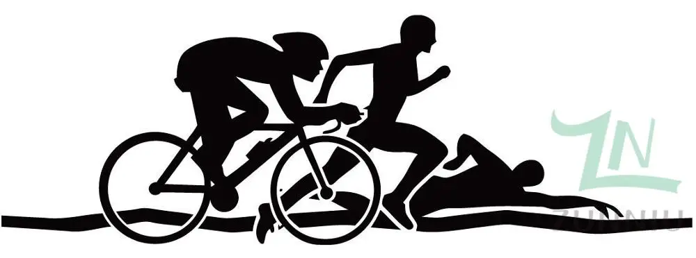 G114 триатлона атлетика обои для занятий спортом, будь то Велосипедный спорт или бег передачи виниловые наклейки на стену декоративно-прикладного искусства спортивные наклейки для детей - Цвет: Черный