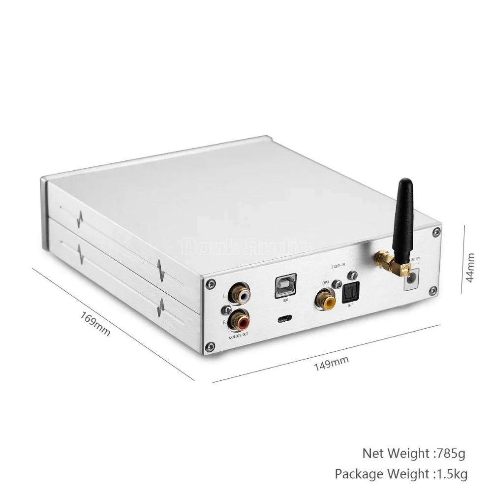  HiFi ES9038Q2M DAC Bluetooth 5.0 USB XMOS Decoder Audio Stereo DSD512 APTX HD Desktop di Mini Ampli