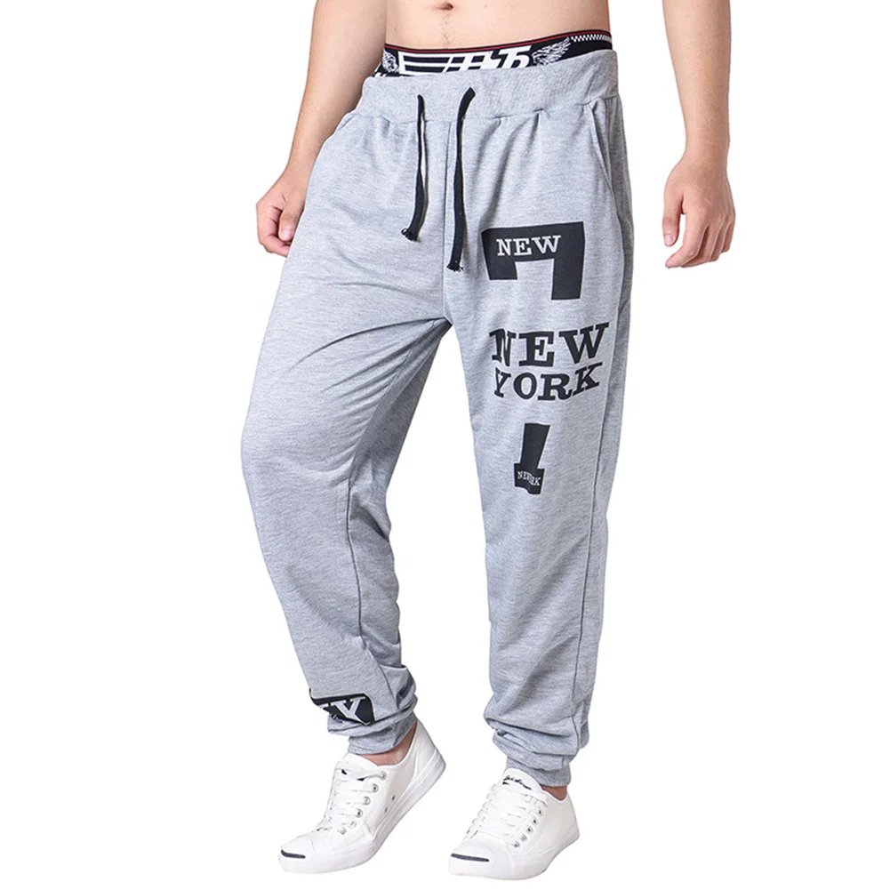 

Fashion Men Casual Letters Prints Pants Loose Sports Fitness Sweatpants Joggers Drawstring Waist Trousers HSJ88