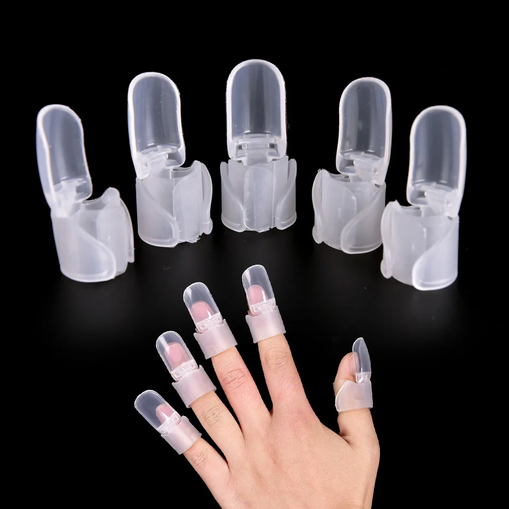 10pcs Nail Clips Plastic Gel Nail Polish Remover Soak Off Cap Clip UV