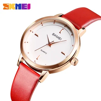 2020 SKMEI Top Brand Fashion Ladies Watches Leather Strap Female Quartz Watch Waterproof Women Wristwatch Relogio Feminino 1457