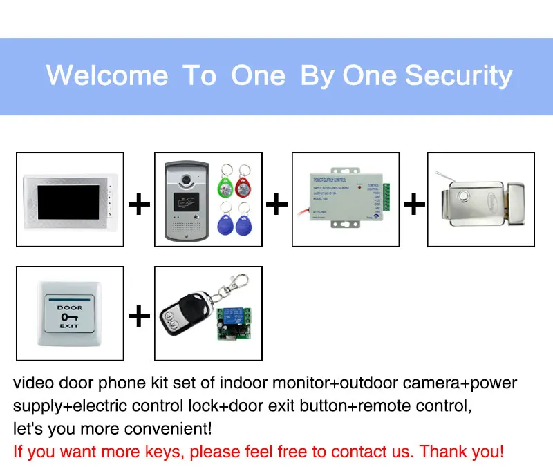 Новый 7 ''проводной Цвет видео домофон дверной звонок комплект с RFID Доступа ИК камера + Электрический замок + дверной переключатель + пульт +