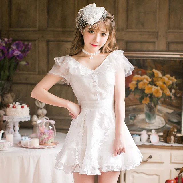 Princess sweet lolita dress Candy rain new sweet summer bow chiffon
