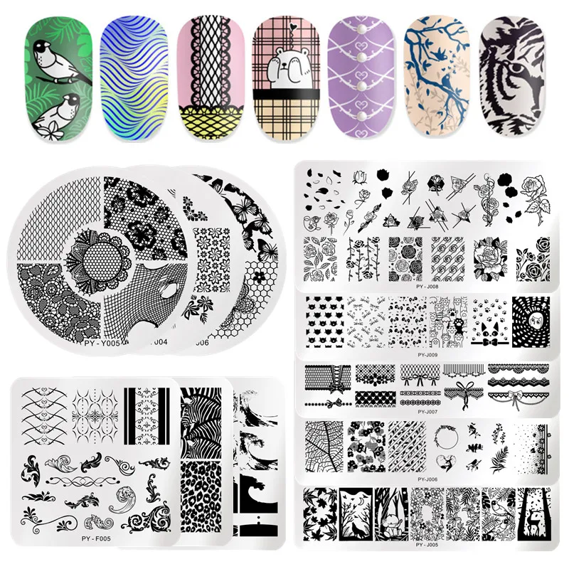 PICT YOU геометрические пластины для штамповки ногтей Цветочные растения с естественными узорами, дизайн ногтей шаблоны для штампов