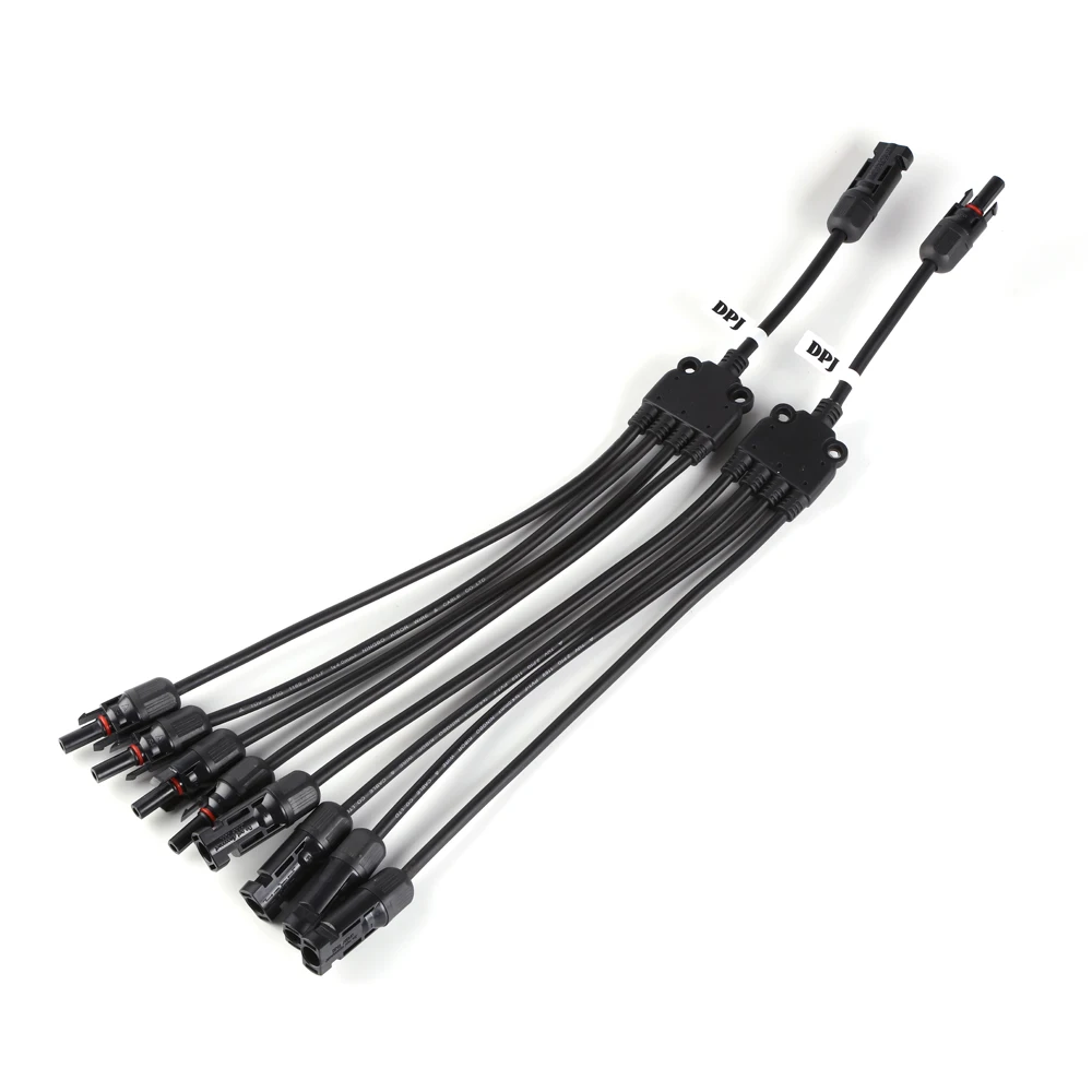 

1pair x MC4 4Y Branch parallel connect 4 branch Electrical Solar 30A 1000V MC4 Connector Photovoltaic Solar Panel Cable Wire