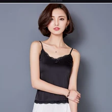 Lace crop top 2018 Clothes Canotta Estiva Tropical womens tank tops Silk Women Shirt Camis Sleeveless Blusa Summer Feminina