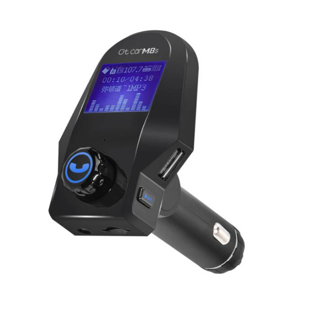 Высокое качество Мини M8S Автомобильный MP3 Bluetooth плеер hands-free автомобильный комплект fm-передатчик AUX Интерфейс двойной USB Автомобильное зарядное устройство