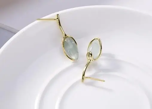 

Sterling S925 925 silver Drop Earrings gilding crystal for woman earring trendy 29MM