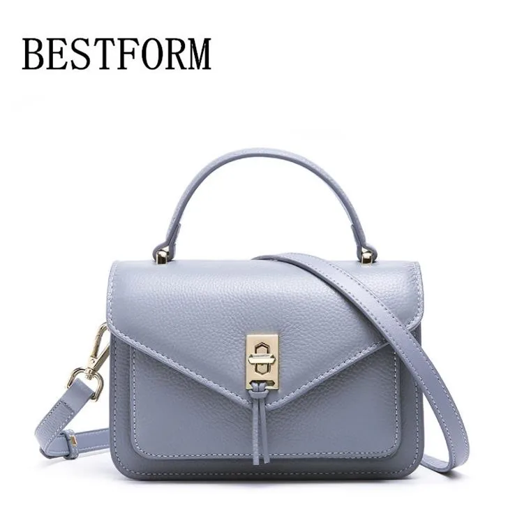 

100% leather handbags leather small bag top layer leather female simple simple fashion slung shoulder bag small square bag