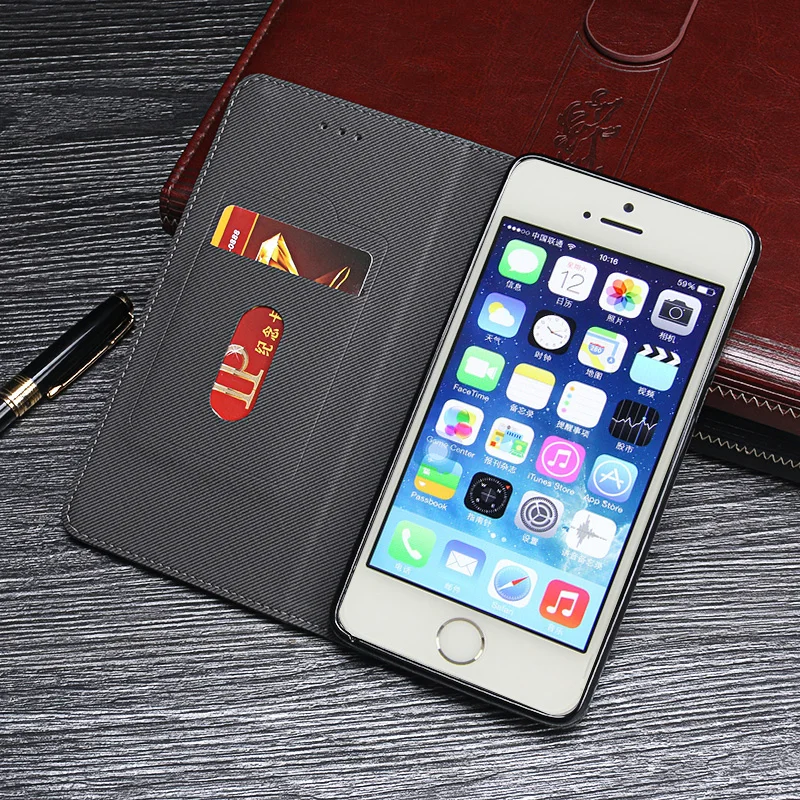 IDEWEI для iPhone 5S чехол Роскошный кожаный флип чехол для iPhone 5 г 5SE защитный чехол для телефона Ретро задняя крышка