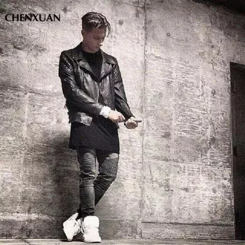 

QoolXCWear Mens Skinny Jeans Men Runway Distressed Slim Elastic Jeans Denim Biker Jeans Hip Hop Pants Acid Washed Jeans For Men