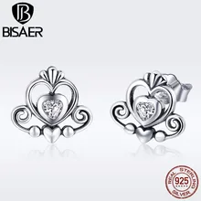 Лидер продаж Настоящее серебро 925 проба принцессы серьги с короной queen серьги-гвоздики в форме короны серьги, модные ювелирные изделия, серьги ювелирные изделия ECE420