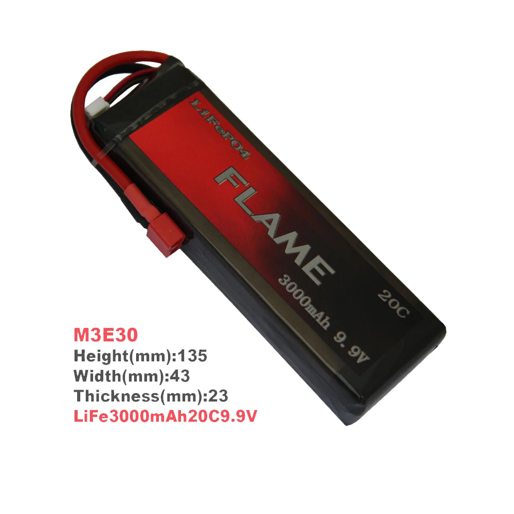 

1pcs 100% Orginal Flame 9.9V 3000mAh 20C LiFePO4 Battery M3E30
