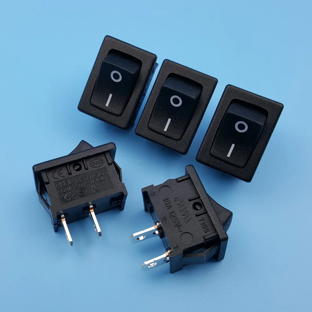 10 шт. RLEIL RL3-1 2Pin включения-выключения поддерживается SPST мини переключатель 6A 250 В Панель крепление