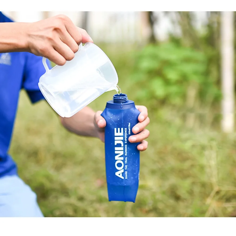 170ml -500ml Foldable Soft Flask TPU Squeeze Outdoor Sports Running Water Bottle