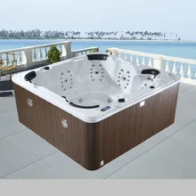 Роскошный специальная конструкция 2,2 метра открытая гидромассажная Ванна 4-6 человек Джакузи горячая спа-ванна M-3321A
