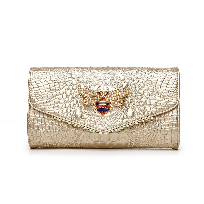 

2018 Crocodile Clutch Bag Female Luxury Designer Handbags High Quality Genuine Leather Bag Women Shoulder Evening Bag Elegant