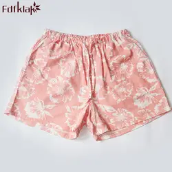 Fdfklak Повседневное летние шорты для Для женщин пижамы брюки из хлопка с принтом; штаны для девочек пижамы Пижамные брюки спать брюки