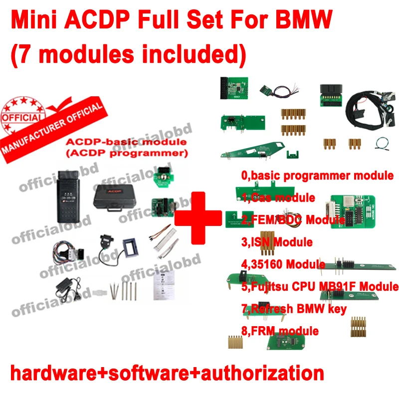 Полный комплект Yanhua Mini ACDP BMW посылка 8 модулей для CAS1 CAS4/FEM/BDC программирование