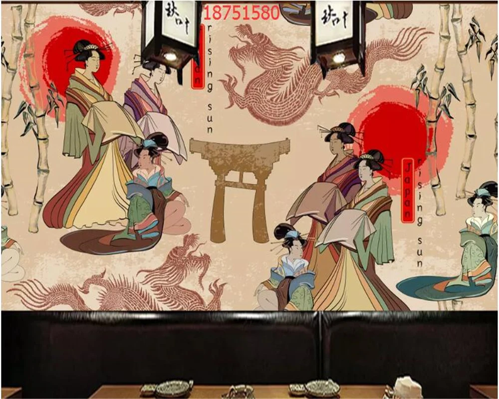 Пользовательские размеры ретро вкус HD японский ukiyoe дамы деревянная доска