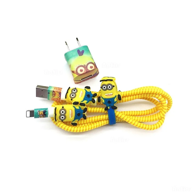 Прекрасный мультфильм USB устройство для сматывания кабеля DIY наклейки для зарядного устройства защитный чехол Защита шнура рукав провода крышка 8 Pin Защита линии передачи данных - Цвет: 9