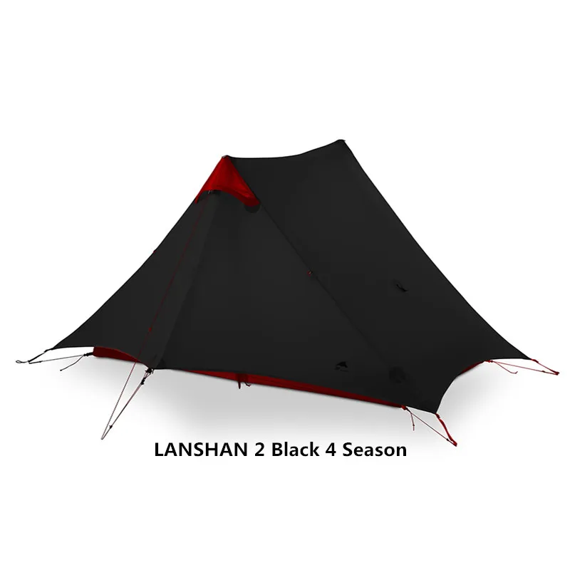 LanShan 2 3F UL GEAR 2 Person Oudoor Сверхлегкая палатка для кемпинга 4 сезона профессиональная 15D Silnylon Бесшумная палатка - Цвет: Black 2P 4 Season