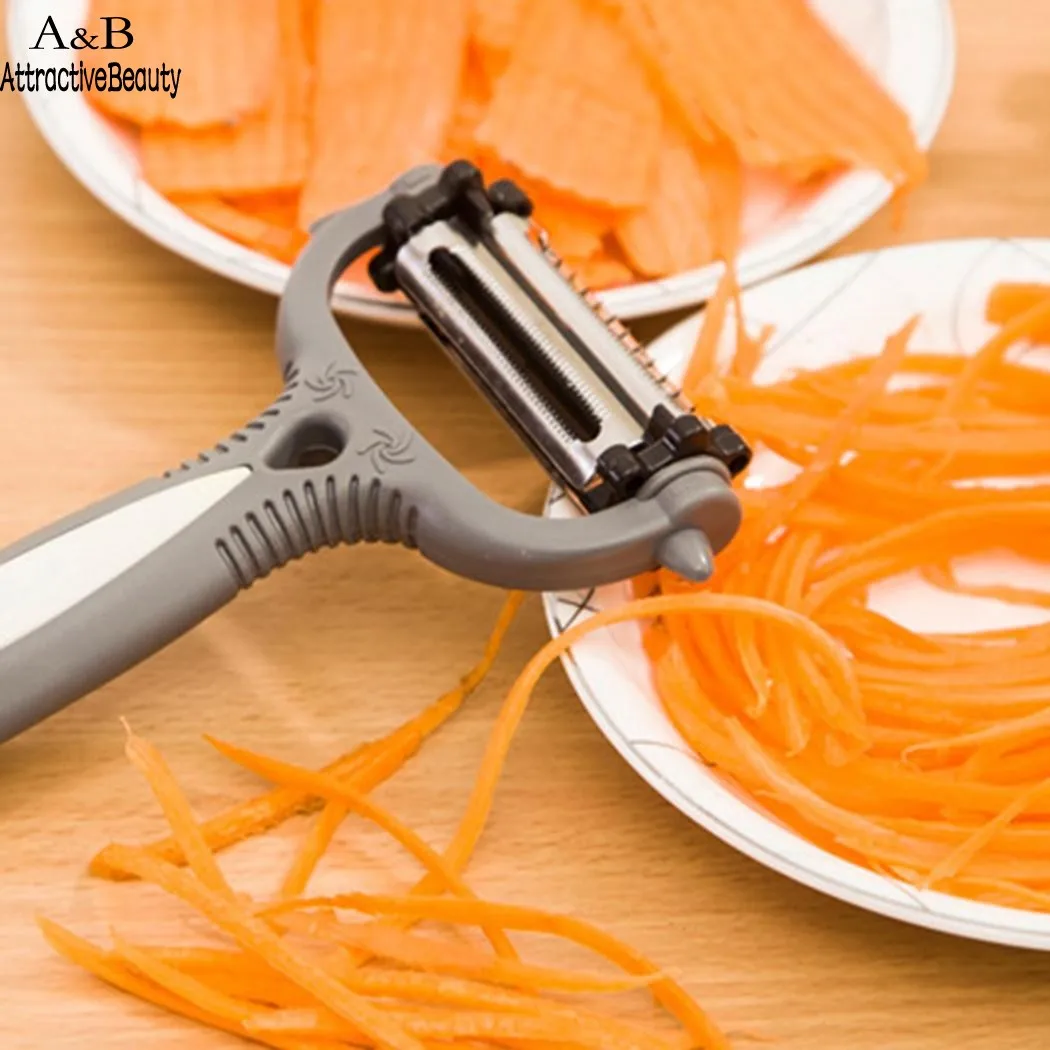 

Homdox 3 in 1 Stainless Steel Rotary Fruit Vegetable Carrot Potato Peeler Multifunction Kitchen Tools N2025