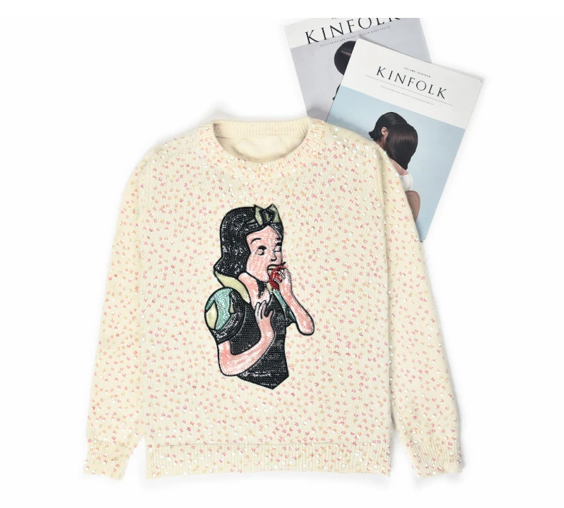 snow white sequin sweater