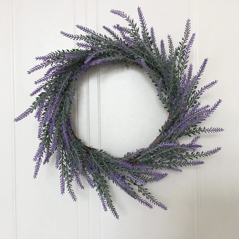 

Home Decor 16 Inch Artificial Plastic Lavender Twig Base Garland Wreath Front Door Garland Decoration