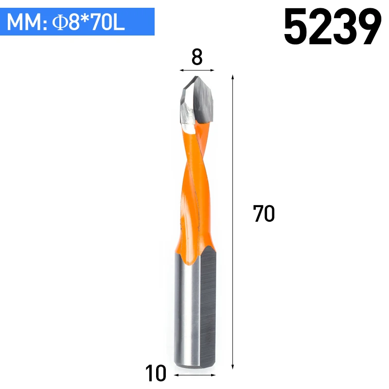 HUHAO 1 шт. биты для сверла для деревообработки общая длина 70 мм Диаметр. 5-10 мм Фреза для изготовления отверстий из карбида дерева режущая головка - Цвет: 5239L