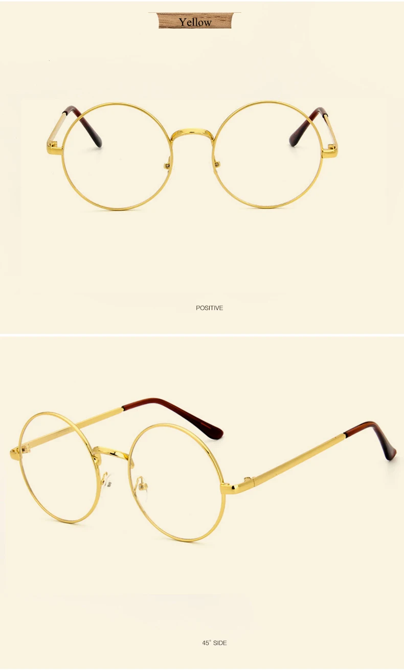 Отличные классические очки с круглой металлической оправой, Модные прозрачные очки без градусов, женские и мужские повседневные оправы для очков