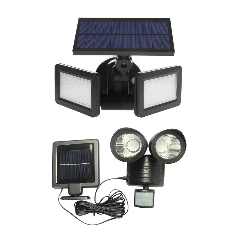 Dual Head 48led Solar Light Radar Sensor Spotlight Waterproof Dual Head 48led Solar Light Radar