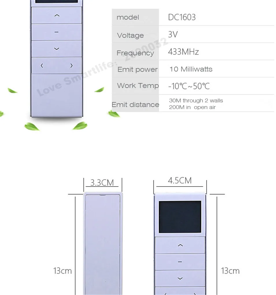Dooya Timing open and close curtain Remote Controller DC1603 DC1663 DC920 for Dooya Electric Curtain Motor KT320E DT52E KT82TN DT360E -4