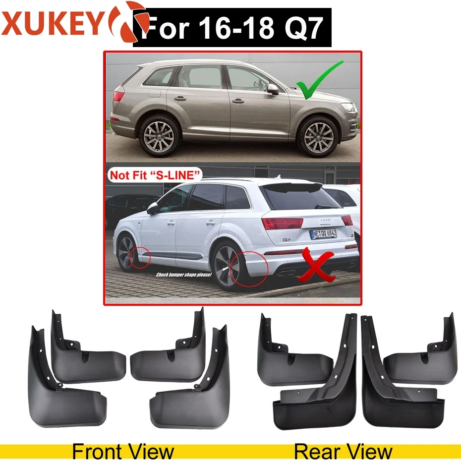 Оригинальные XUKEY Автомобильные Брызговики для Audi Q3 Q5 FY Q7 S-Line SQ5 Брызговики крыло брызговиков Передние Задние - Цвет: For Audi Q7 16-18