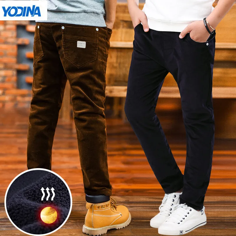 YODINA Kids Clothing Autumn Winter Boys Corduroy Pants Solid Color School Children Thicken Pants Teen Boys Casual Warm Trousers YODINA Kids Clothing Autumn Winter Boys Corduroy Pants Solid Color School Children Thicken Pants Teen Boys Casual Warm Trousers