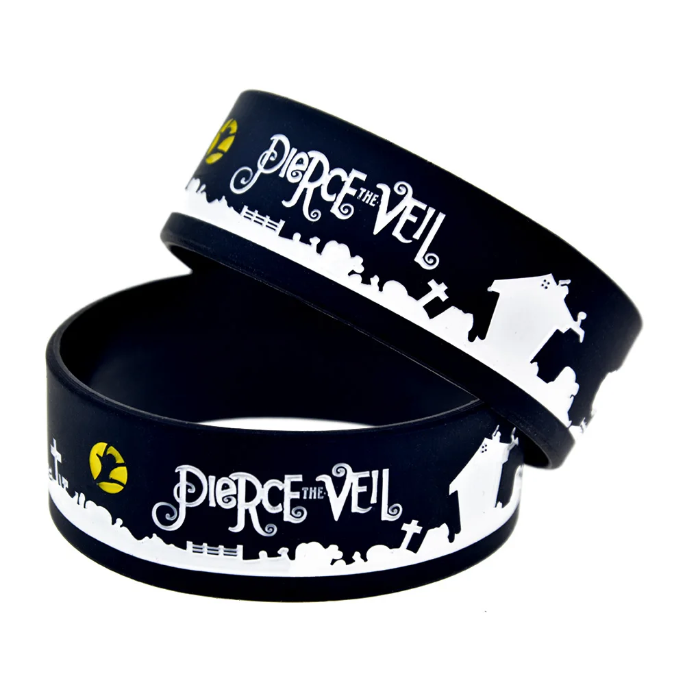 1PC Black Band Pierce The Veil Silicone Wristband for Music Fans