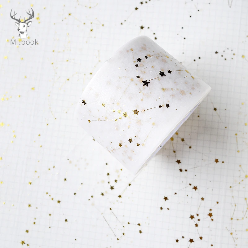 

1 Rolls 3 Cm Wide Washi Masking Tape Creative Gilding Constellation Adhesive Tape DIY Scrapbooking Sticker Label Masking Tape
