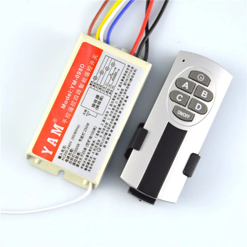 4 ways ВКЛ/ВЫКЛ 220V Беспроводной дистанционного Управление переключатель цифровой пульт дистанционного Управление Переключатель 1/2/3/4 подъездных путей для лампа светильник GDeals - Цвет: 4 ways