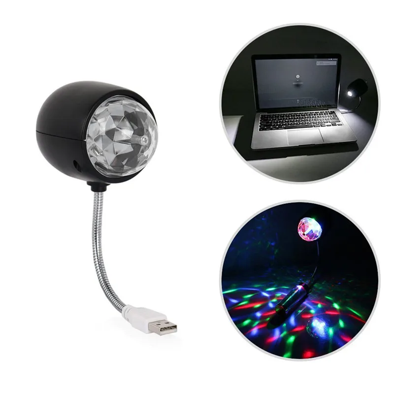 

2 in 1 Mini USB Stage Light & White Led Desk Lamp For Party DJ KTV Bar Party RGB Lighting