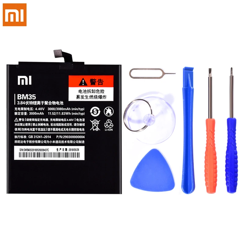 BM33 BM35 BM36 BM37 BM38 батарея для Xiaomi Mi 4i 4C 4S 5S плюс оригинальная замена мобильного телефона литий-ионная батарея+ Бесплатные инструменты