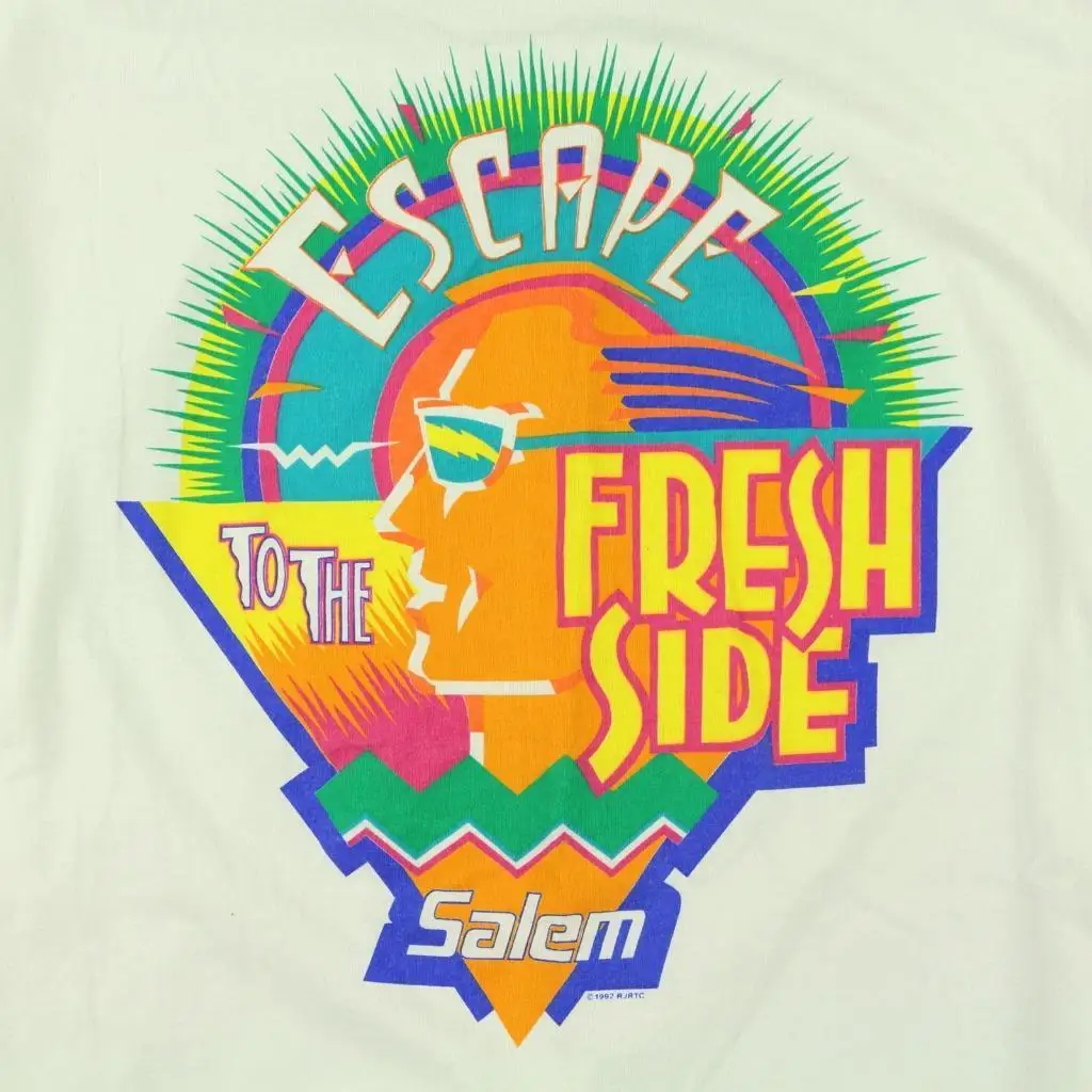 Vtg 1992 США Салем escape to fresh side футболка XL сигареты 90's vaporwave 100% хлопок Новые