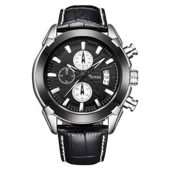 

2018 new three-eye dial leather strap casual fashion exquisite precision high-end simple men's quartz watch