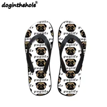 Doginthehole/спортивные сандалии; обувь; коллекция года; женские Вьетнамки; Милые уличные сандалии с принтом мопса; тапочки на плоской подошве; спортивная женская обувь