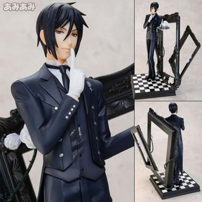 

25cm Latest Black Butler Kuroshitsuji Sebastian Game Anime Action Figure PVC Toy A0412