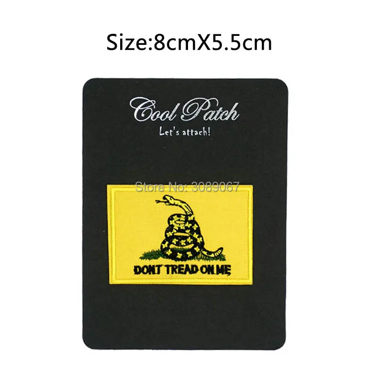 3 &quotГадсден флаг не рисунок на мне вышивка железом на/пришивании искусственная