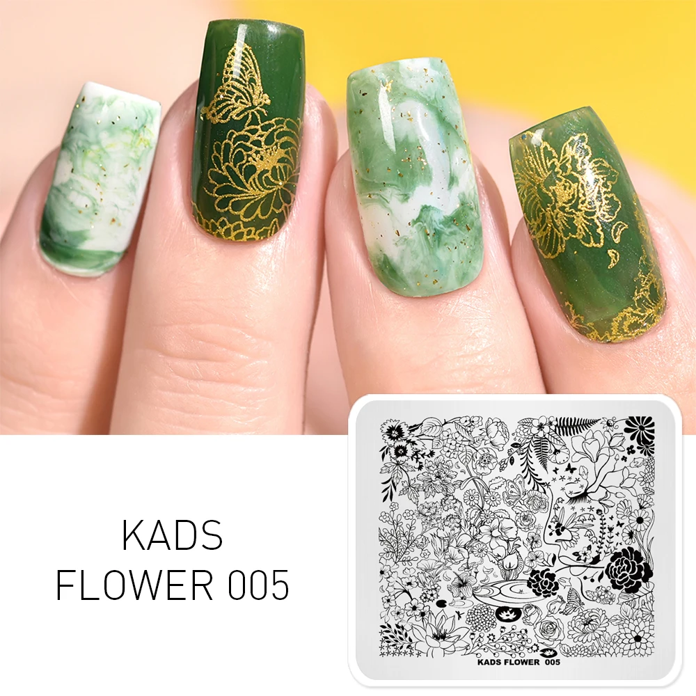 KADS Flower 005 Series  Long Vine Flower Shape Fantastic Flowers Plate Nail Art Image Stamp for Art Decorations 3