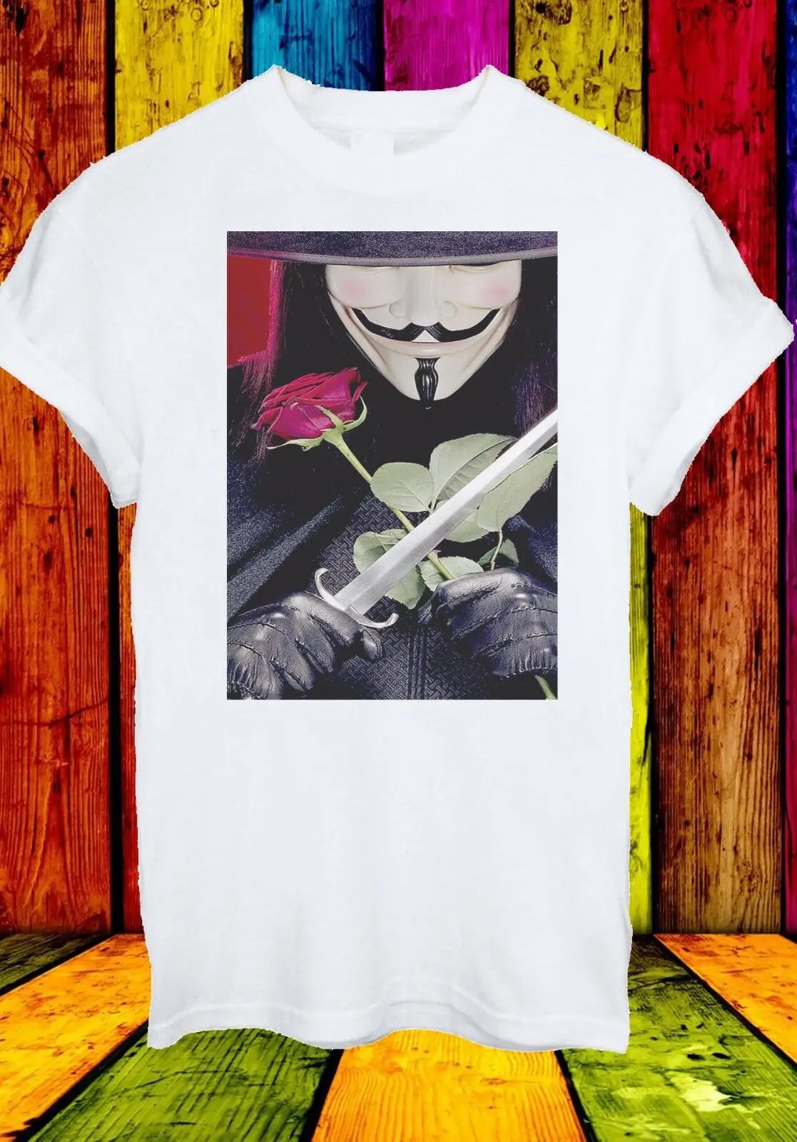 V для Vendetta Hugo ткачество фильм маска Анонимус мужчин и женщин унисекс футболка 322 |