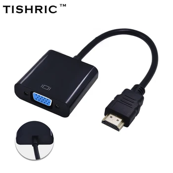 TISHRIC HDMI2VGA HDMI to VGA Cable Adapter Converter Full HD 1080P HDTV HDMI Cable Connector for PC Laptop Tablet