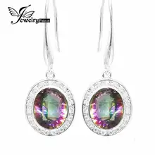 6ct Rainbow Fuego Mystic Topaz Natural Cuelga Los Pendientes Joyería Esterlina del Sólido 925 de Plata A Estrenar Caliente de la Alta Calidad