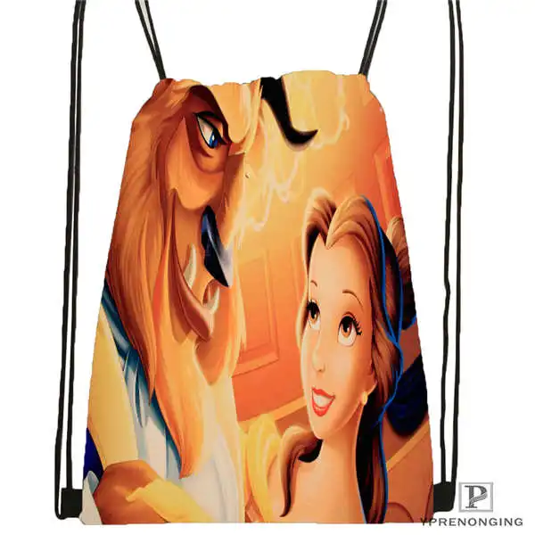 Drawstring Backpack Custom beauty_beast походная сумка на шнурке милый рюкзак для детей(черная спинка) 31x40 см#180612-02-19 - Цвет: Drawstring Backpack